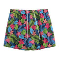 Hawaiian Floral Pattern Print Mesh Shorts