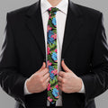 Hawaiian Floral Pattern Print Necktie
