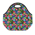Hawaiian Floral Pattern Print Neoprene Lunch Bag