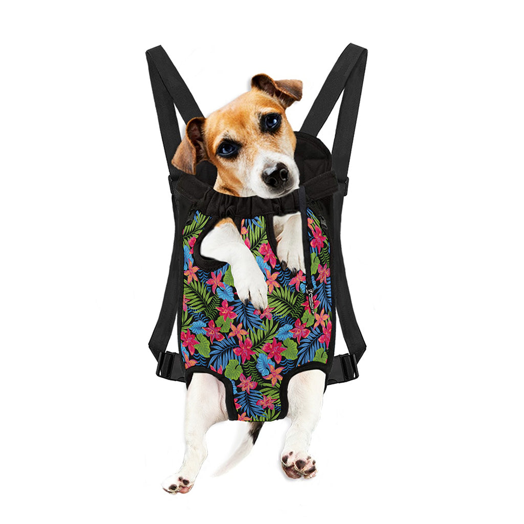 Hawaiian Floral Pattern Print Pet Carrier Backpack