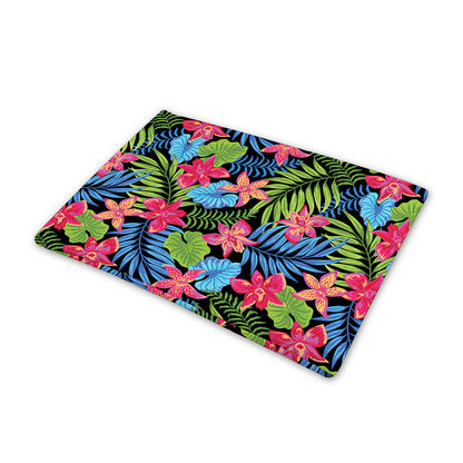 Hawaiian Floral Pattern Print Pet Cooling Mat Cover