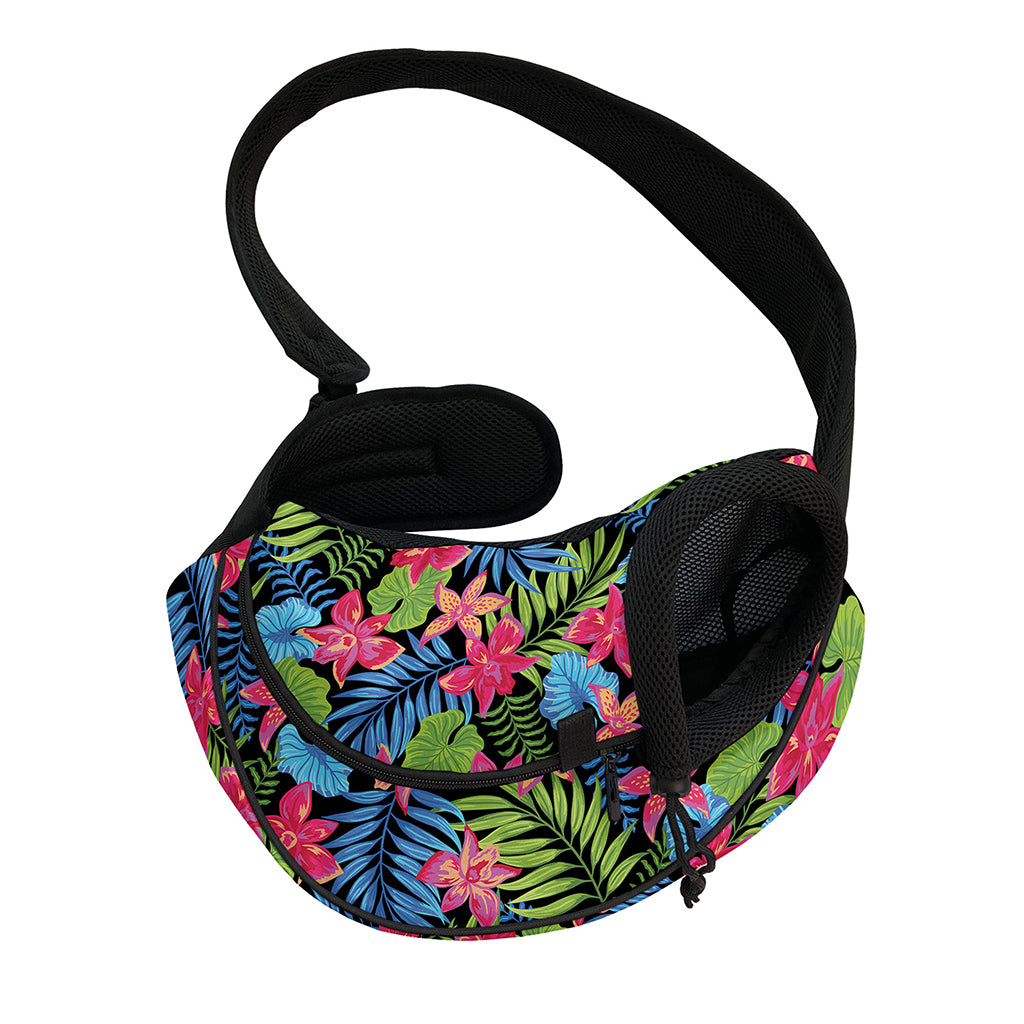 Hawaiian Floral Pattern Print Pet Sling Carrier
