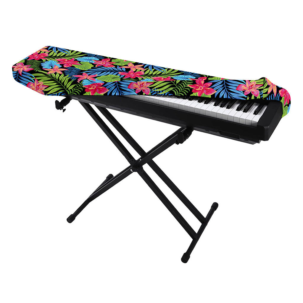 Hawaiian Floral Pattern Print Piano Keyboard Cover