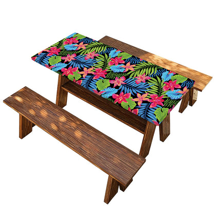 Hawaiian Floral Pattern Print Picnic Table Cover