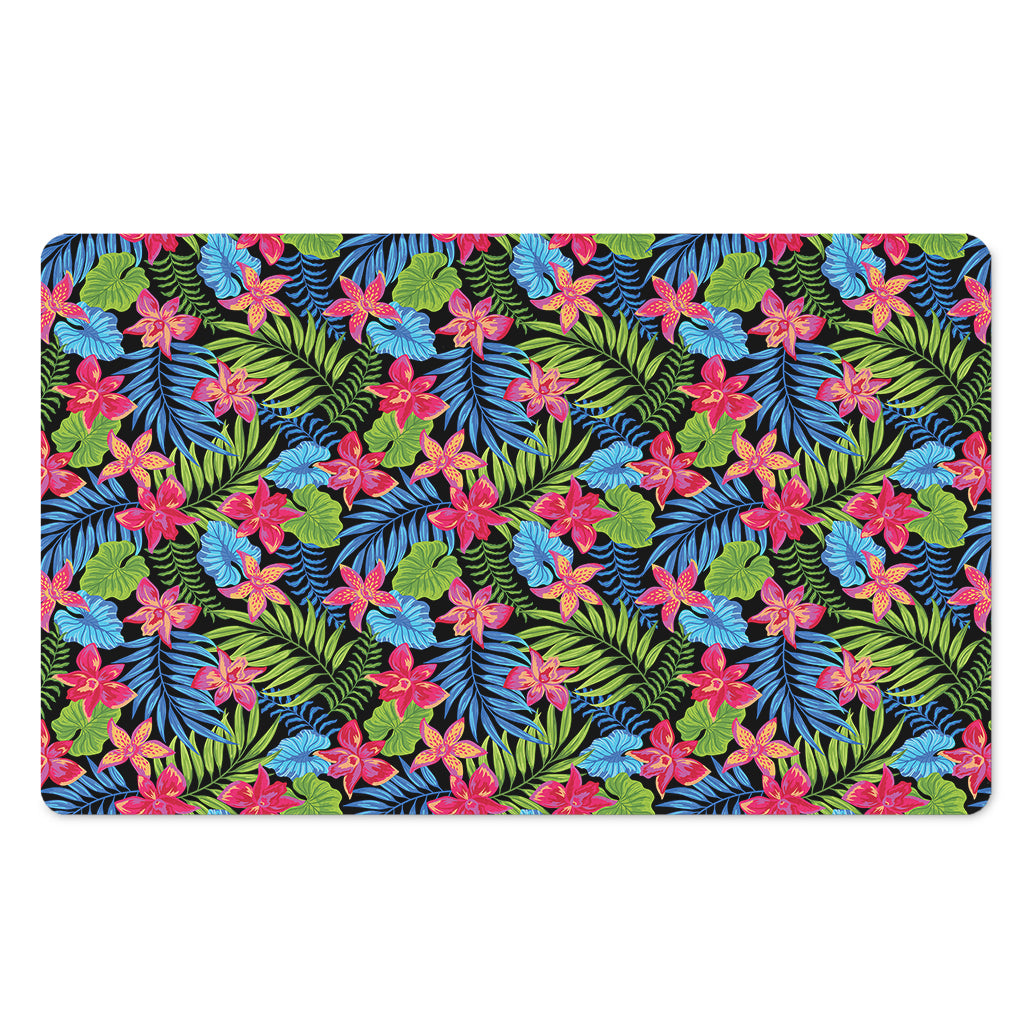 Hawaiian Floral Pattern Print Polyester Doormat