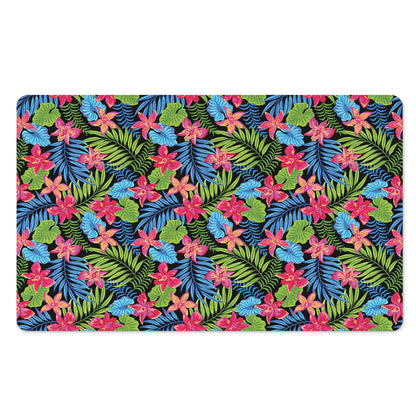 Hawaiian Floral Pattern Print Polyester Doormat