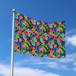 Hawaiian Floral Pattern Print Polyester Flag
