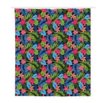 Hawaiian Floral Pattern Print Polyester Shower Curtain