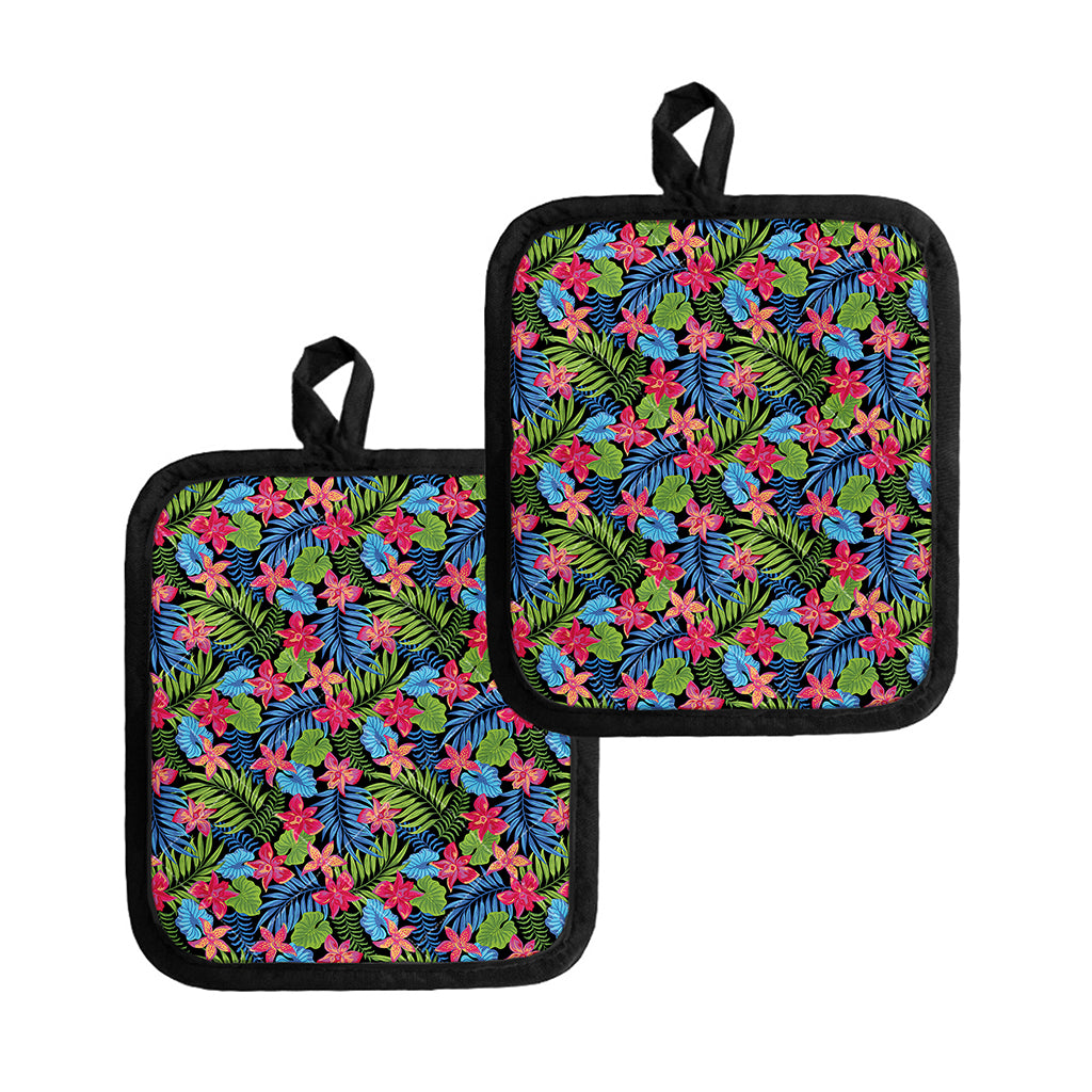 Hawaiian Floral Pattern Print Pot Holders