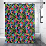 Hawaiian Floral Pattern Print Premium Shower Curtain