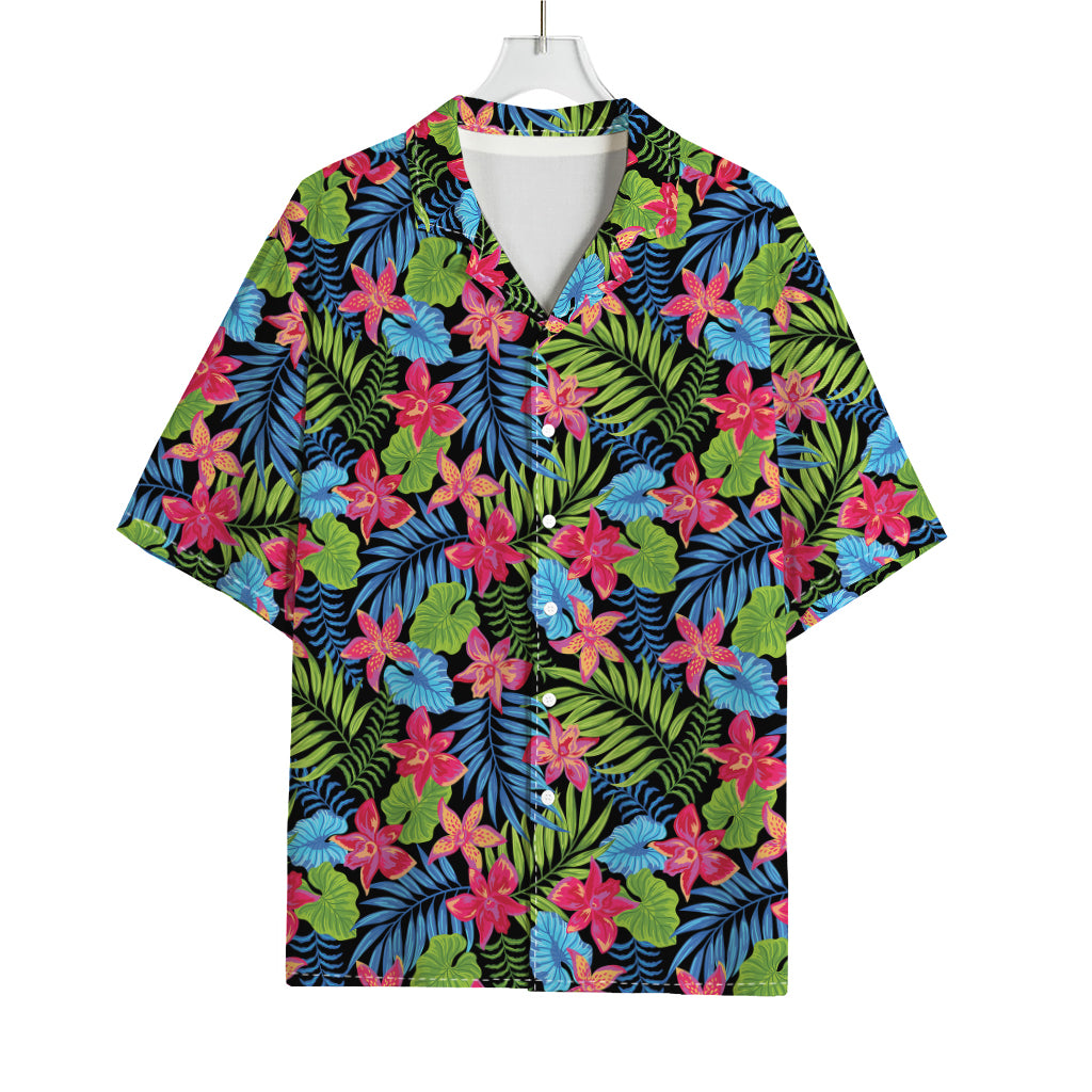 Hawaiian Floral Pattern Print Rayon Hawaiian Shirt