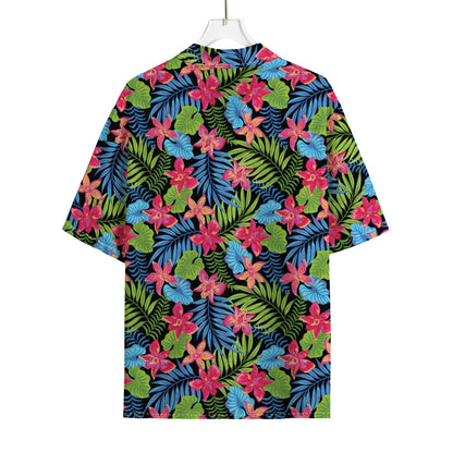 Hawaiian Floral Pattern Print Rayon Hawaiian Shirt