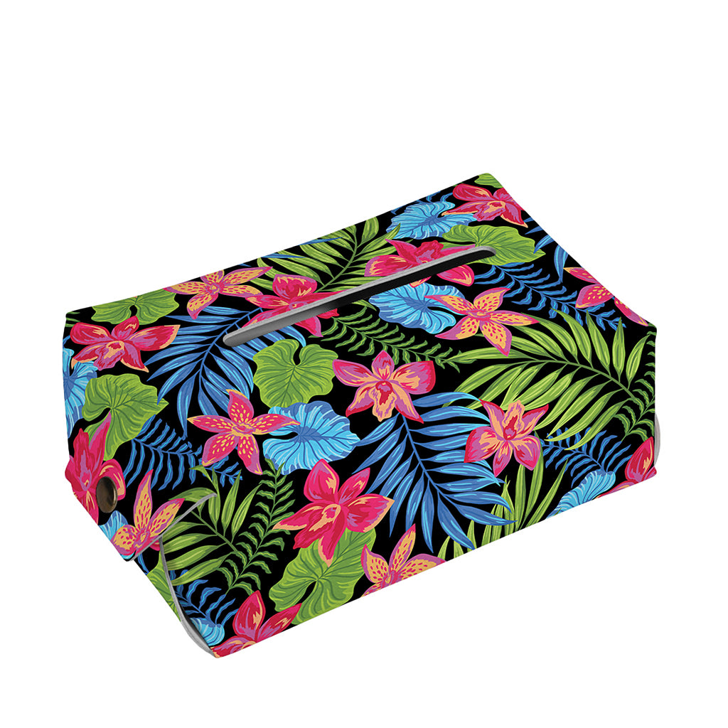 Hawaiian Floral Pattern Print Rectangle Tissue Box Cover