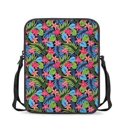 Hawaiian Floral Pattern Print Rectangular Crossbody Bag