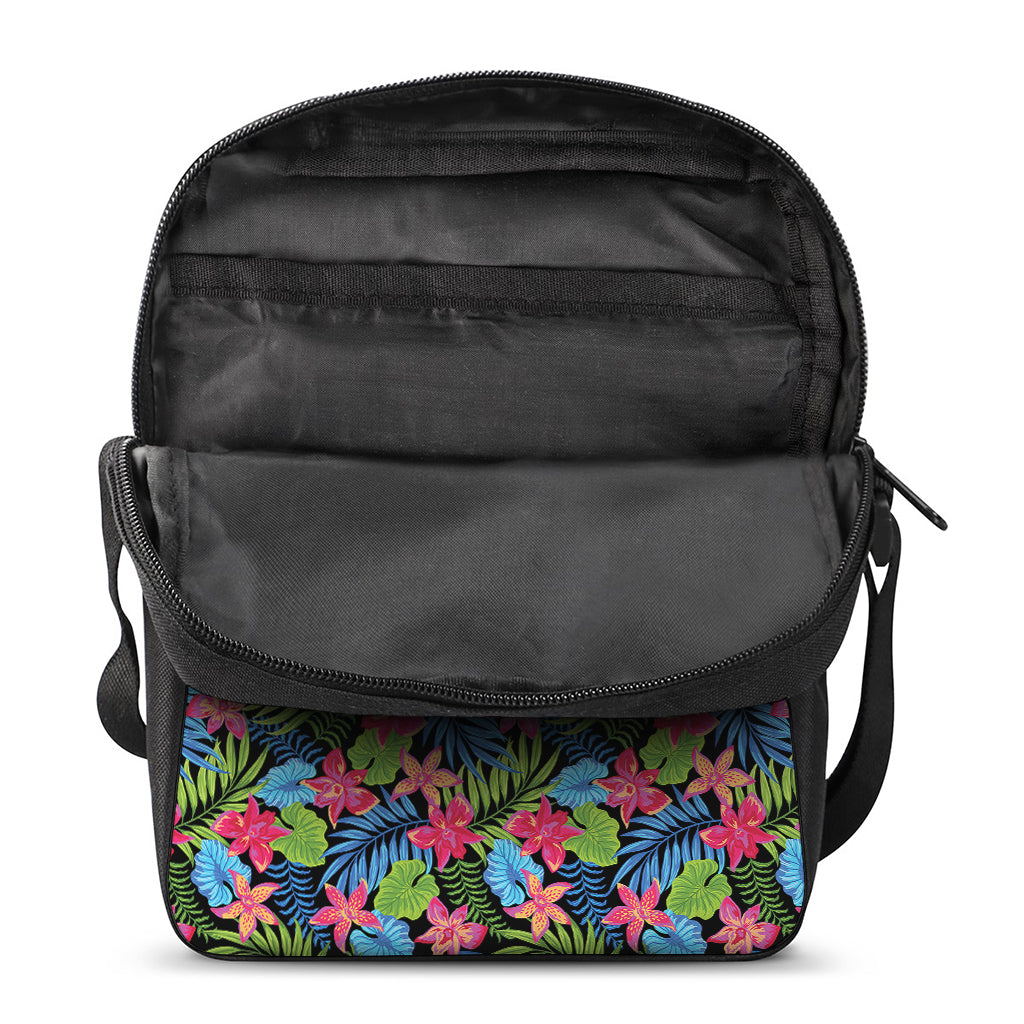 Hawaiian Floral Pattern Print Rectangular Crossbody Bag