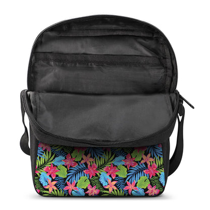 Hawaiian Floral Pattern Print Rectangular Crossbody Bag