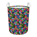 Hawaiian Floral Pattern Print Round Laundry Basket