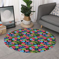 Hawaiian Floral Pattern Print Round Rug