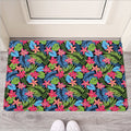 Hawaiian Floral Pattern Print Rubber Doormat