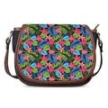 Hawaiian Floral Pattern Print Saddle Bag