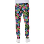 Hawaiian Floral Pattern Print Scuba Joggers