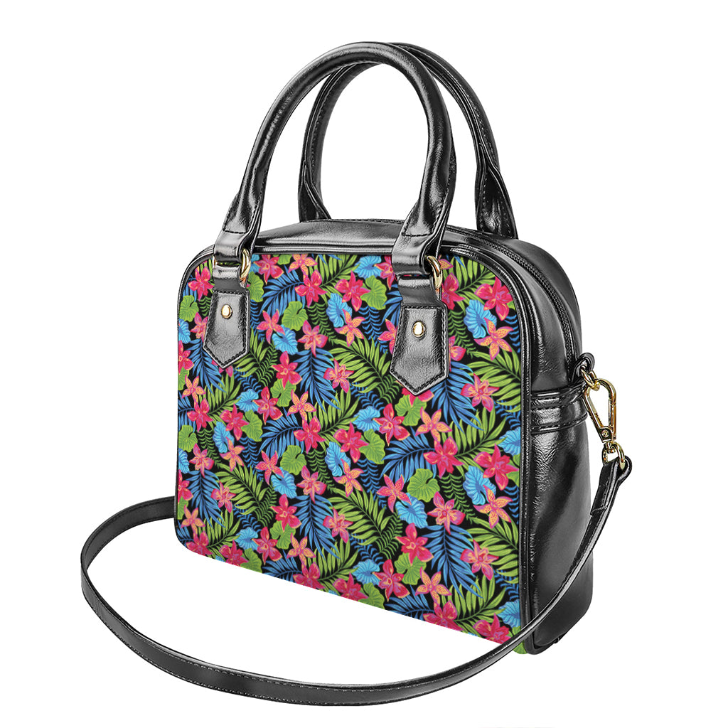 Hawaiian Floral Pattern Print Shoulder Handbag
