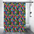 Hawaiian Floral Pattern Print Shower Curtain