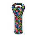 Hawaiian Floral Pattern Print Single Neoprene Wine Tote
