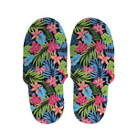 Hawaiian Floral Pattern Print Slippers