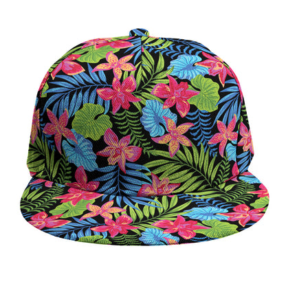Hawaiian Floral Pattern Print Snapback Cap