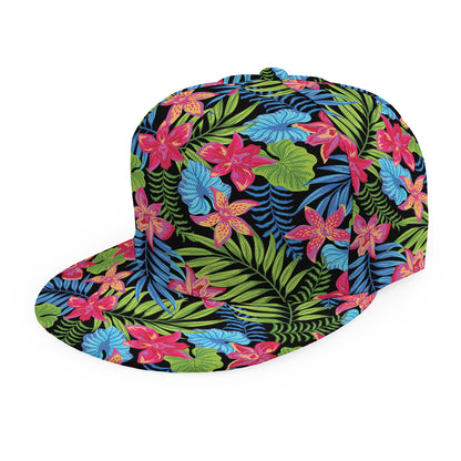 Hawaiian Floral Pattern Print Snapback Cap