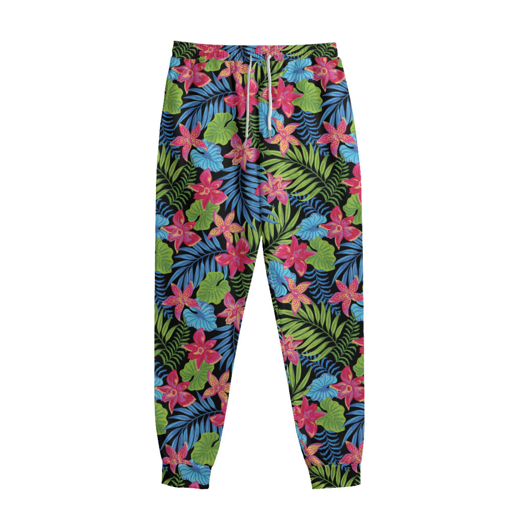 Hawaiian Floral Pattern Print Sweatpants