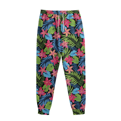 Hawaiian Floral Pattern Print Sweatpants