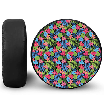 Hawaiian Floral Pattern Print Tire Cover