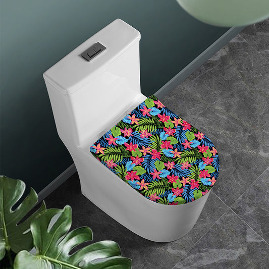 Hawaiian Floral Pattern Print Toilet Lid Cover