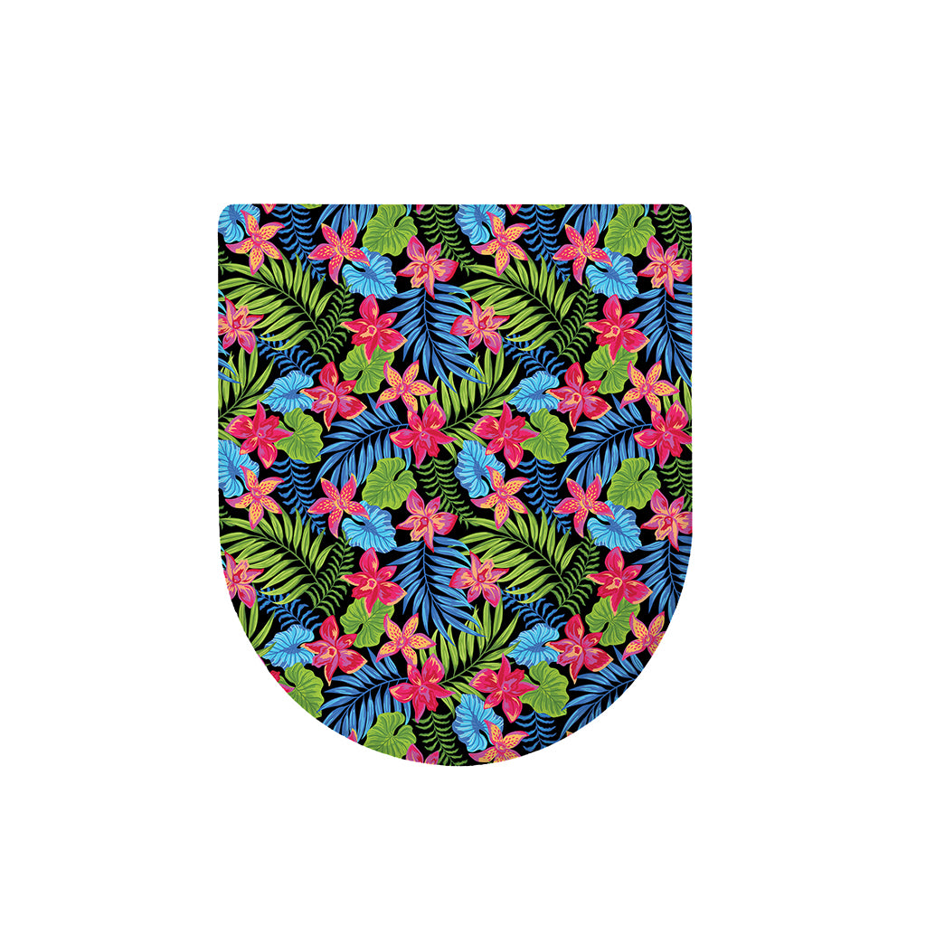 Hawaiian Floral Pattern Print Toilet Lid Cover