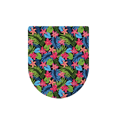 Hawaiian Floral Pattern Print Toilet Lid Cover