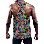 Hawaiian Floral Pattern Print Training Tank Top