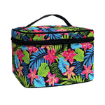 Hawaiian Floral Pattern Print Travel Makeup Bag