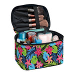 Hawaiian Floral Pattern Print Travel Makeup Bag