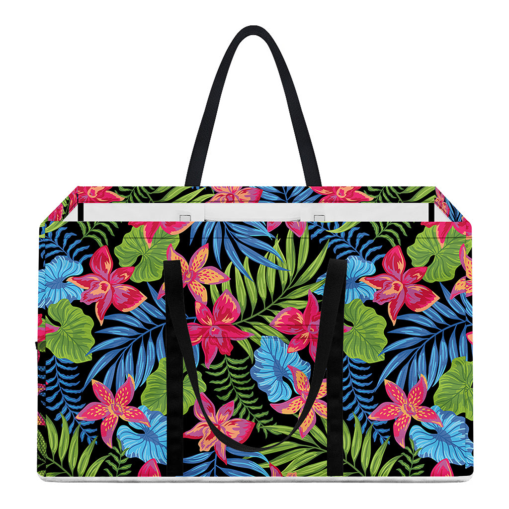Hawaiian Floral Pattern Print Utility Tote Bag