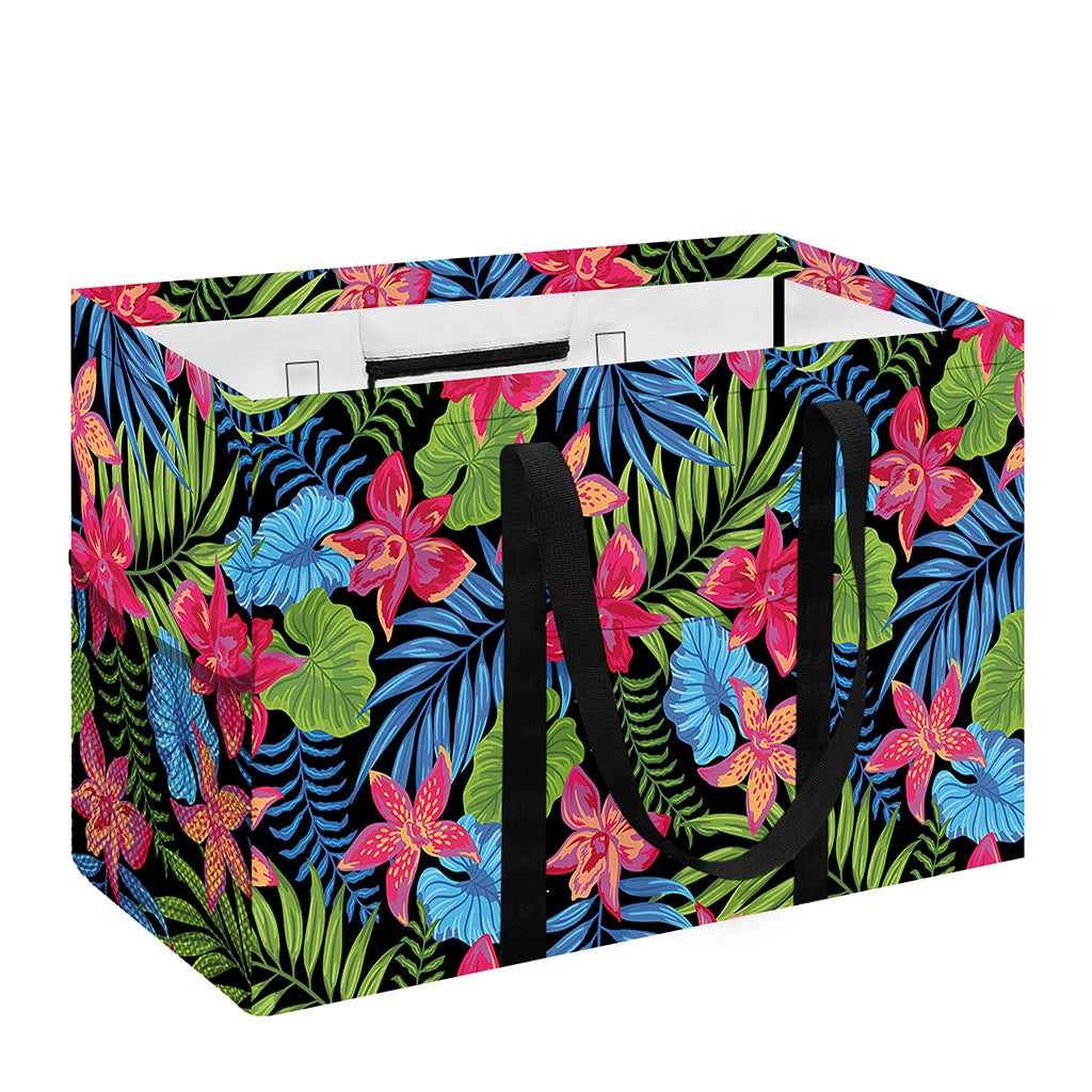 Hawaiian Floral Pattern Print Utility Tote Bag