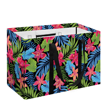 Hawaiian Floral Pattern Print Utility Tote Bag