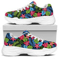 Hawaiian Floral Pattern Print White Chunky Shoes