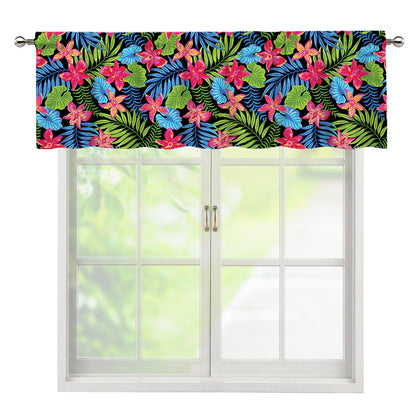 Hawaiian Floral Pattern Print Window Valance