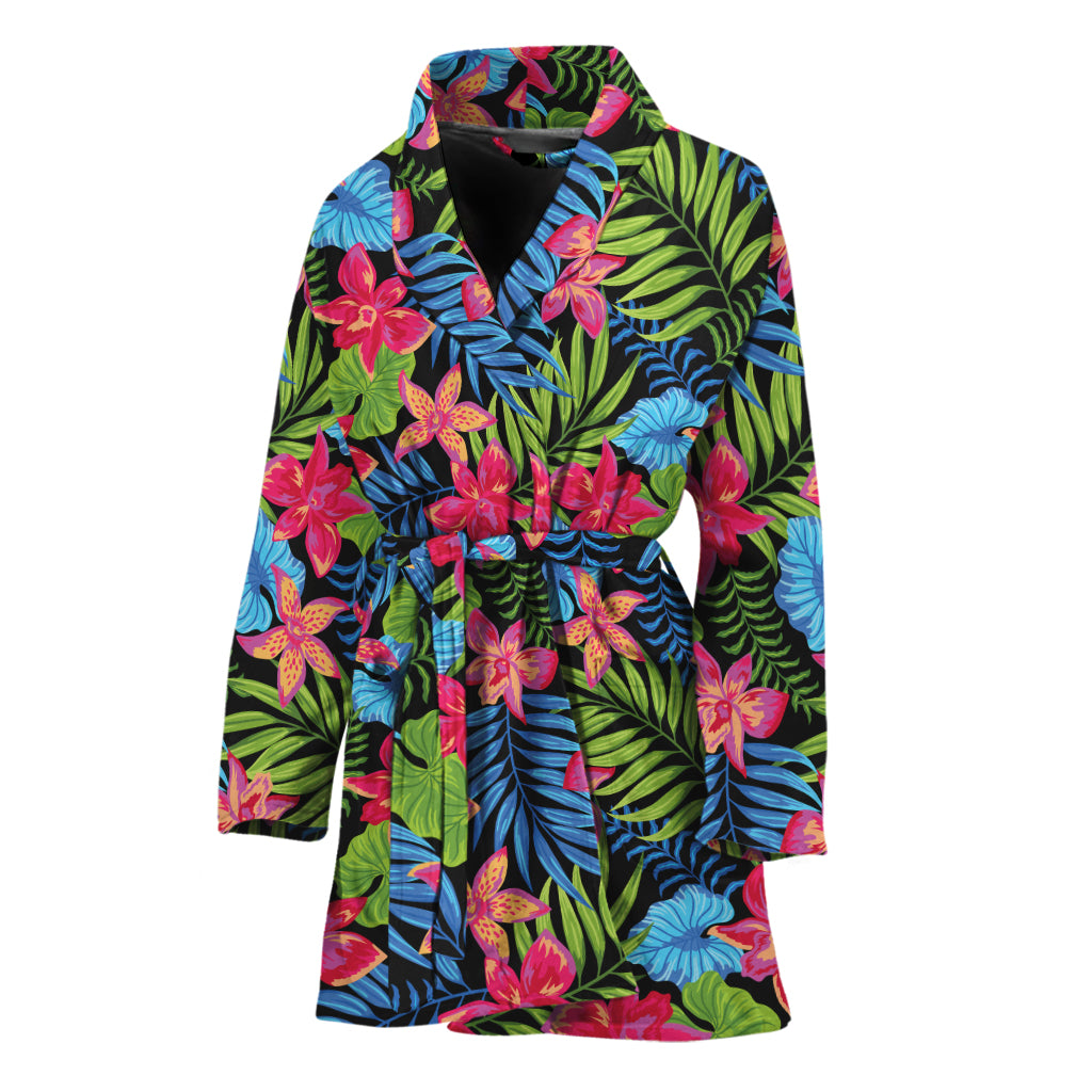 Hawaiian Floral Pattern Print Women's Bathrobe