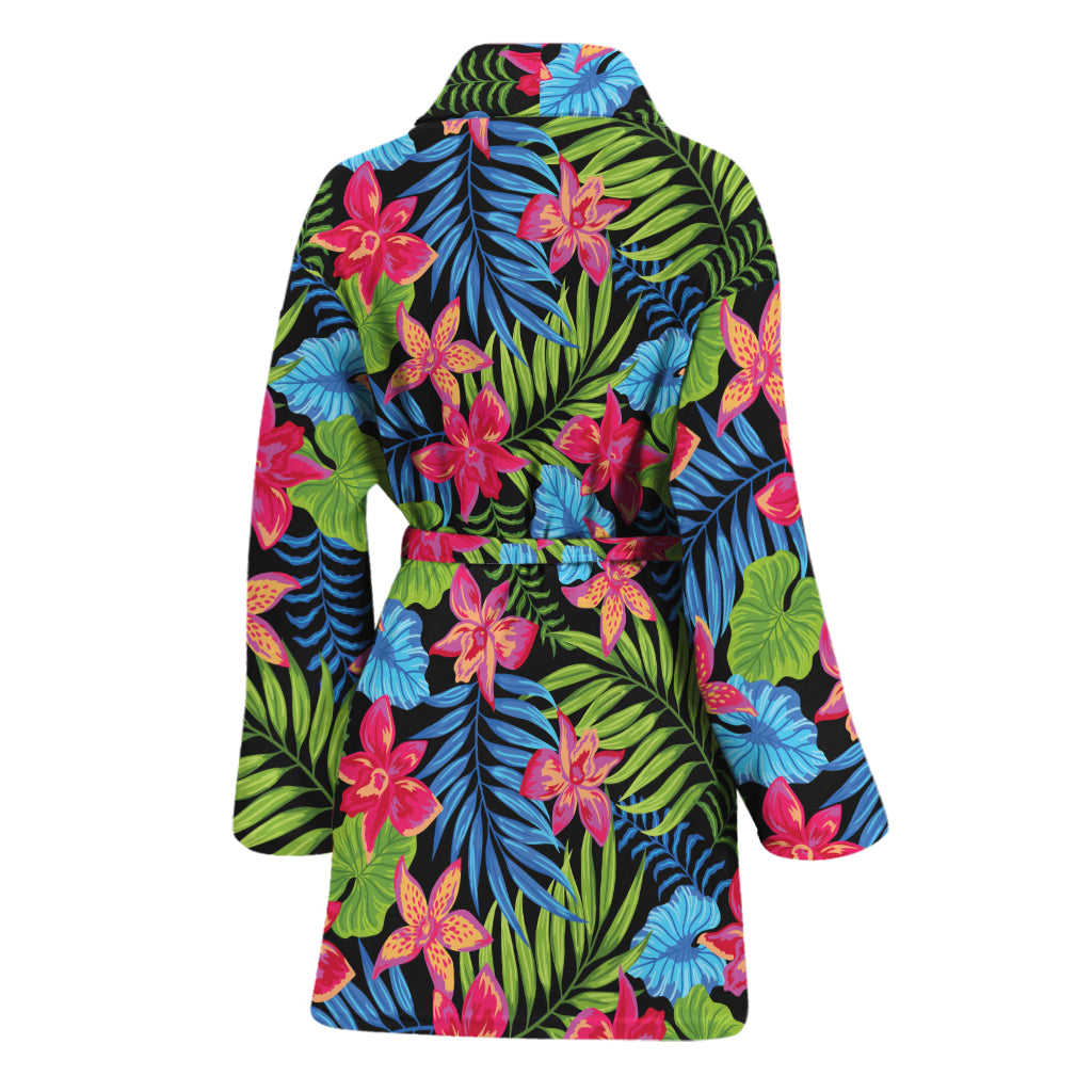 Hawaiian Floral Pattern Print Women's Bathrobe