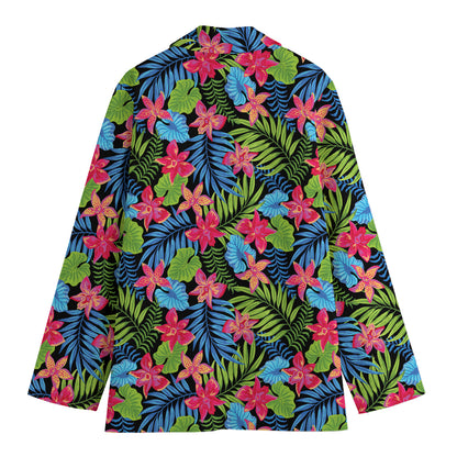 Hawaiian Floral Pattern Print Women's Blazer