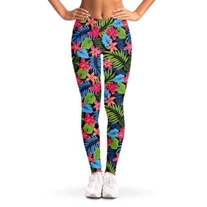 Hawaiian Floral Pattern Print Women's Leggings