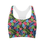 Hawaiian Floral Pattern Print Women's Sports Bra